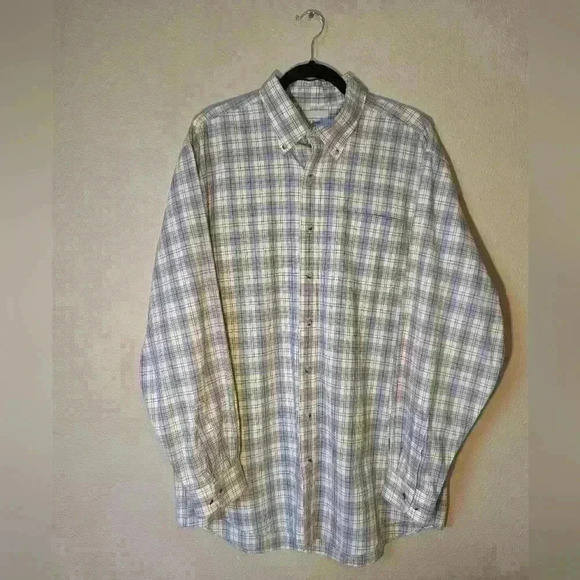 L.L. Bean Men's button down plaid long sleeve blue/red/white Size Large tall fit - Picture 2 of 12